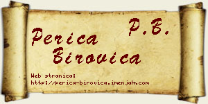 Perica Birovica vizit kartica